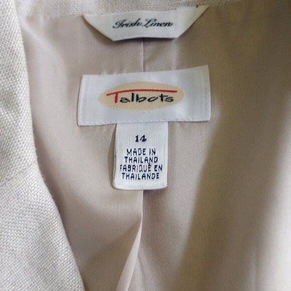 Talbot Linen 2pc Cream Color Suit - Picture 3 of 5
